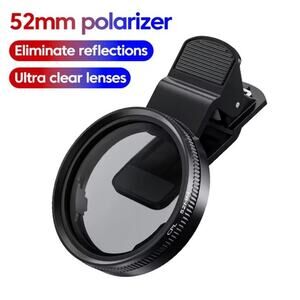 52MM Circular Polarizer Camera Lens Clip CPL UV Filter Kit iPhone Samsung